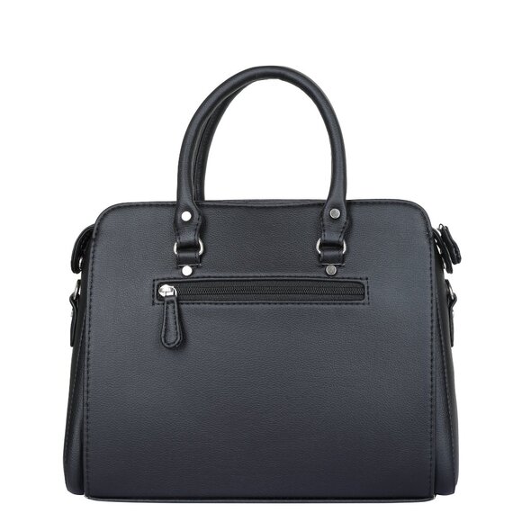 Women’s Vegan Leather Black Top-Handle Handbag | Crossbody Sling Bag, Purse - Picture 10 of 11